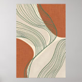 Crème Terracotta Abstracte Print (Voorkant)