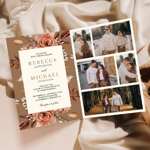 Crème Terracotta Bloem QR Code Beige Taupe Trouwda