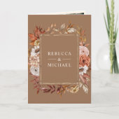 Crème Terracotta Bloem QR Code Beige Taupe Trouwda (Voorkant)