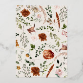 crème terracotta floral botanical elegant script folie feestdagenkaart (Achterkant)