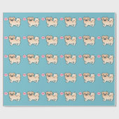 Crème Tibetaanse Spaniel Cartoon Hond Cadeaupapier (Vlak)