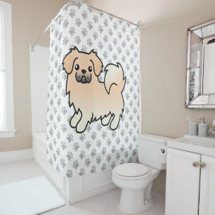 Crème Tibetaanse Spaniel Lieve Cartoon Hond Douchegordijn