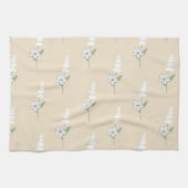 Crème Tropical Floral Botanical Spring Summer Theedoek (Horizontaal)