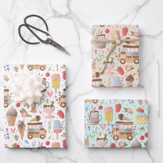 Crème Truck Gift Wrap Inpakpapier Vel (Voorkant)