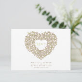 Crème tulip-maaltijd, optie bruiloft RSVP kaartje (Staand voorkant)