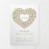 Crème tulpbruine inkt drieluik uitnodiging (Cover)