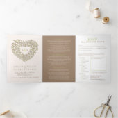 Crème tulpbruine inkt drieluik uitnodiging (Binnen)