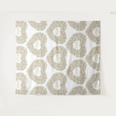 Crème tulpen monogram huwelijksachtergrond wandkleed (Voorkant (horizontaal))