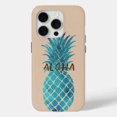 Crème Turkoois Blauw Tropische Ananas Aloha Case-Mate iPhone Case (Achterkant)