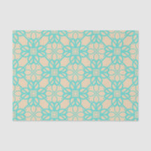 Crème Turquoise Moderne Prairie Tuin Folk Lattice