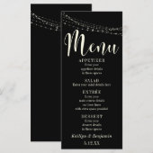Crème typografie 30 op zwart, lichte snaren, menu (Voorkant / Achterkant)