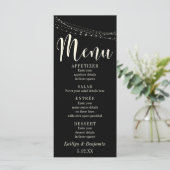 Crème typografie 30 op zwart, lichte snaren, menu (Staand voorkant)