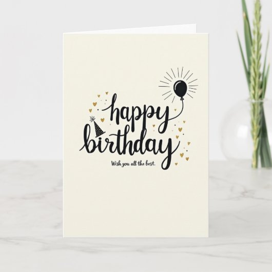 Crème typografie kaart (Voorkant)