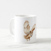 Crème Uil Hart Hanger Koffiemok (Voorkant links)