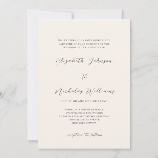 Creme Unieke Digitale Uitnodiging sjabloon (Voorkant)