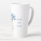 Crème Vaas Paarse Iris Bloemen Latte Mok (Rechterhoek)