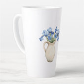 Crème Vaas Paarse Iris Bloemen Latte Mok (Linkerhoek)