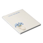 Crème Vaas Paarse Iris Bloemen Notitieblok (Schuin)