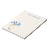 Crème Vaas Paarse Iris Bloemen Notitieblok (Linkerzijde)