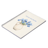 Crème Vaas Paarse Iris Bloemen Notitieboek (Linkerzijde)