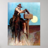 Crème van Tarwe Cowboy Postman N C Wyeth Circa 190 Poster (Voorkant)