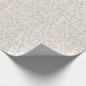 Crème  Victoriaans Damast Naadloos Patroon Cadeaupapier (Hoek)