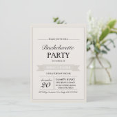 Crème Vintage Poster Bachelorette Uitnodiging (Staand voorkant)