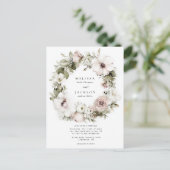 Crème Waterverf Bloem Krans bruiloft Briefkaart (Staand voorkant)