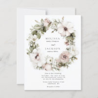 Crème Waterverf Bloem Krans bruiloft