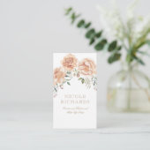 Crème Waterverf Bloemen Boeket Elegant Beauty Visitekaartje (Staand voorkant)