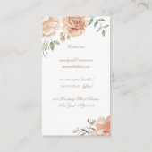 Crème Waterverf Bloemen Boeket Elegant Beauty Visitekaartje (Achterkant)