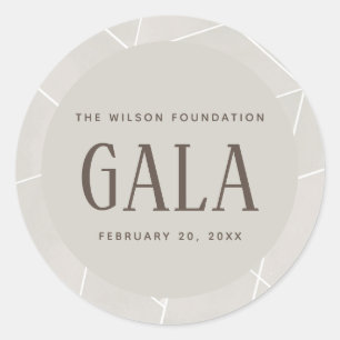 Creme Waterverf Geometric Gala Ronde Sticker