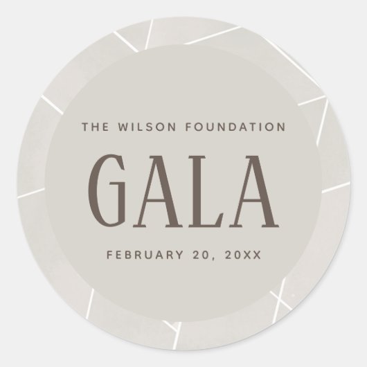 Creme Waterverf Geometric Gala Ronde Sticker (Voorkant)