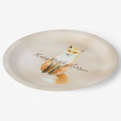 Crème Waterverf Oranje Fox                   Papieren Bordje (Gekanteld)