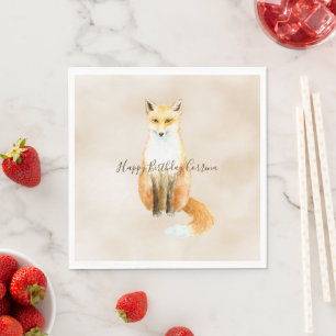 Crème Waterverf Oranje Fox              Servet