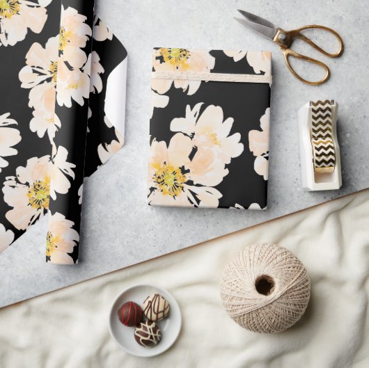 Crème waterverf pioen bloemontwerp cadeaupapier (Crafts)