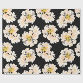 Crème waterverf pioen bloemontwerp cadeaupapier (Vlak)