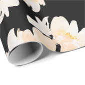 Crème waterverf pioen bloemontwerp cadeaupapier (Rol Hoek)