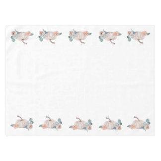 Crème waterverf pompoen floraal baby shower tafelkleed