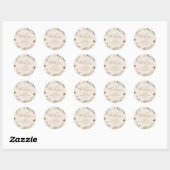 Crème Waterverf Wildflowers Kalligrafie Favors Ronde Sticker (Vel)