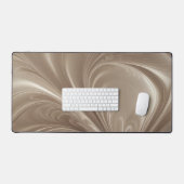 Crème Werveling - Zachte Beige Abstracte Stromende Bureaumat (Keyboard & Muis)