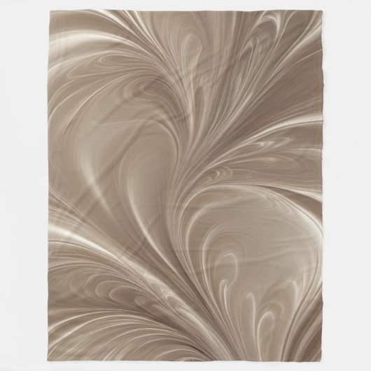 Crème Werveling - Zachte Beige Abstracte Stromende Fleece Deken (Voorkant)