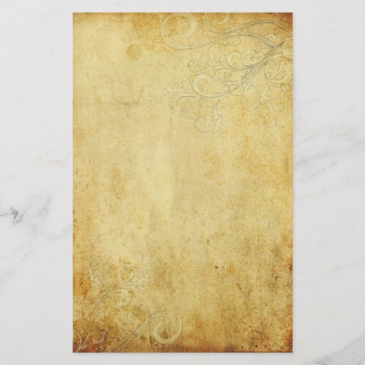 crème wervelingen bruiloft perkament briefpapier (Voorkant)