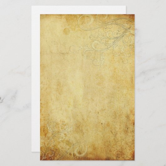 crème wervelingen bruiloft perkament briefpapier (Voorkant / Achterkant)