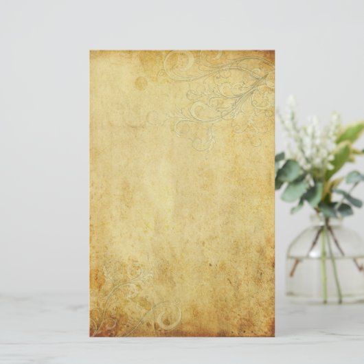 crème wervelingen bruiloft perkament briefpapier (Staand voorkant)