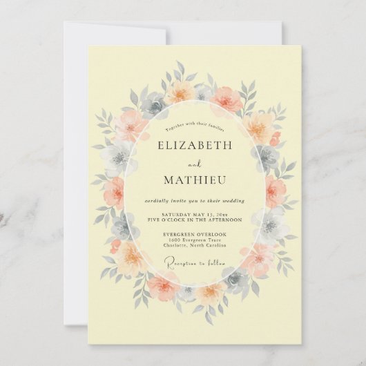 Crème Whimsical Lentewedding Kaart (Voorkant)