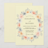 Crème Whimsical Lentewedding Kaart (Voorkant / Achterkant)