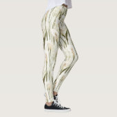 Crème White Calla Lily Floral Leggings (Rechts)