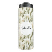 Crème White Calla Lily Floral Thermosbeker (Voorkant)