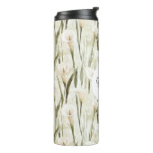 Crème White Calla Lily Floral Thermosbeker (Gedraaid links)